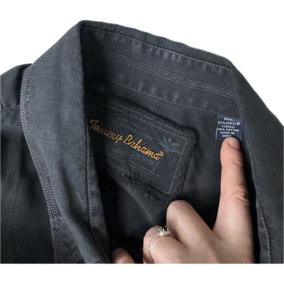 Tommy Bahama Island Crafted Shirt Mens XXL Black Tencel Button Down - Picture 3 of 7